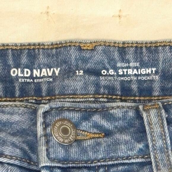 Old Navy Kitty Kat High-Rise O.G. Straight Jeans Women's 12 | Blue | EUC - Picture 7 of 12